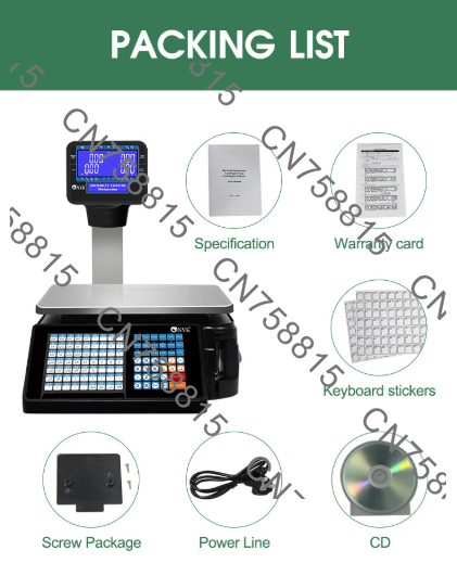 Commercial Printing Options - ميزان إلكتروني تجاري للسوبر ماركت مع
