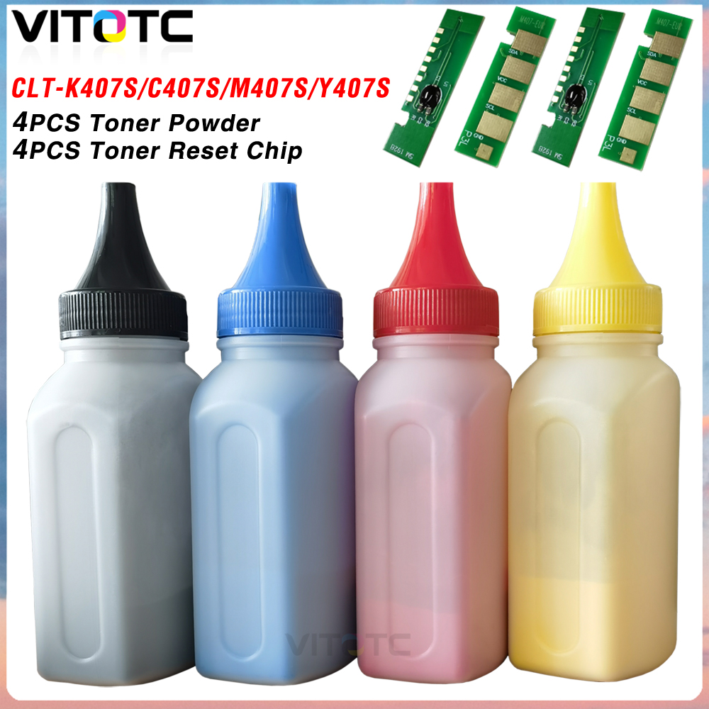 Laser Toner Powder - مجموعة رقائق مسحوق الحبر CLT-K407S لطابعات