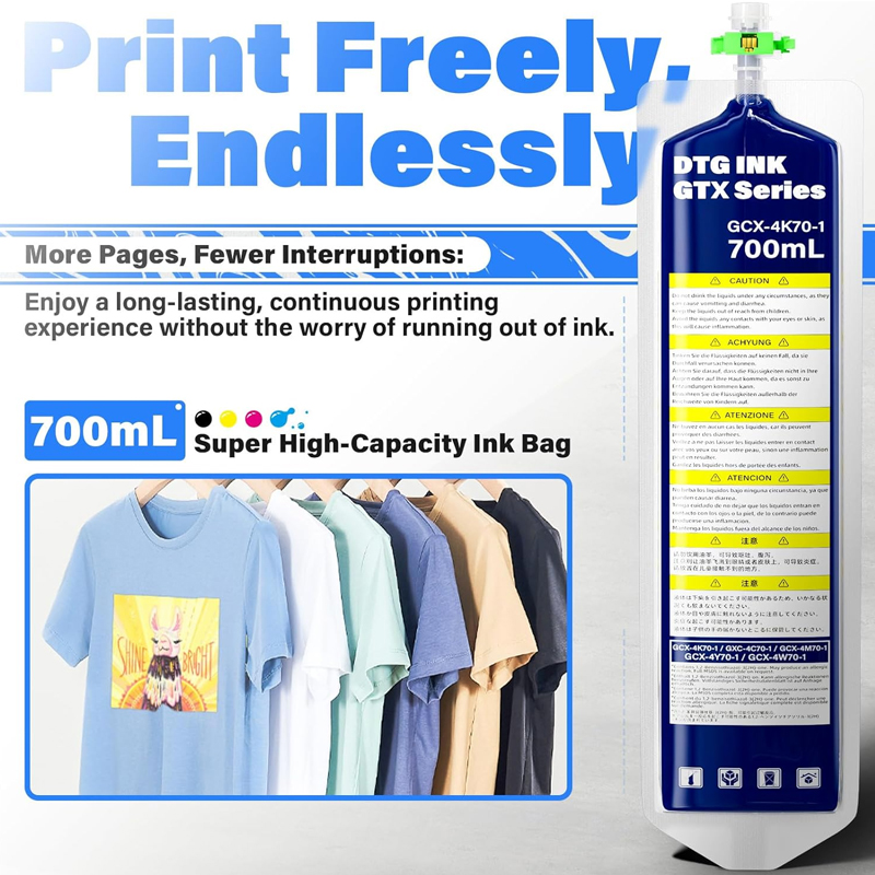 700 مللي DTG النسيج GTX حقيبة  - مراجعة Direct To Garment Ink وسعره